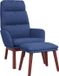 vidaXL Relaxstoel met voetenbank stof blauw