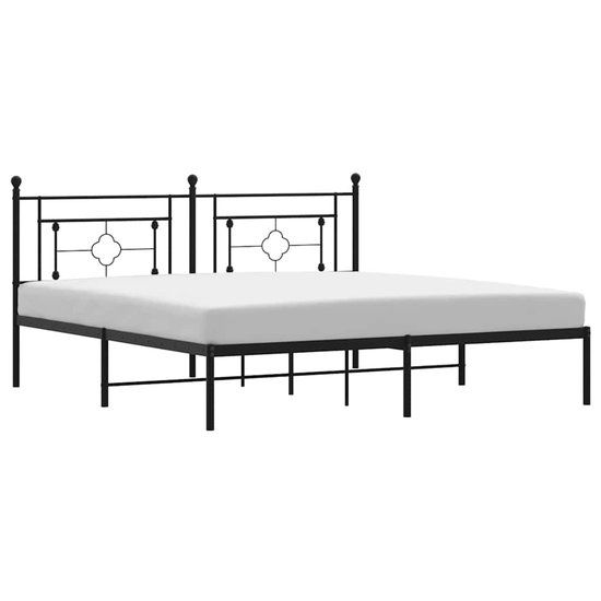vidaXL Bedframe met Hoofdbord Metaal Zwart 183x213 cm