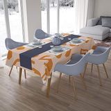 Bonamaison Tafelkleed, Anti-Mold, Sneldrogend, Waterdicht, 100% Polyester Tafellaken, Oranje, gebroken wit, 140 x 200 Cm - Ontworpen en Vervaardigd in Turkije