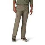 Wrangler Authentics Klassieke cargobroek voor heren van keperstof met losse pasvorm, militaire kaki, ripstop, 36 W/32 L