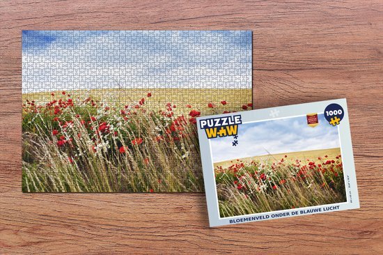 MuchoWow Puzzel Wolken - Bloemen - Rood - Legpuzzel - Puzzel 1000 stukjes volwassenen