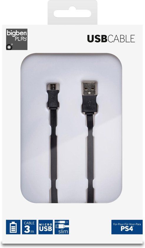 Bigben USB Oplaadkabel PS4 - 300cm