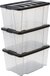 IRIS OHYAMA Handybox Opbergbox - 3x 45L - Kunststof - Transparant/zwart