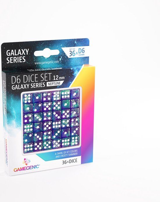 Gamegenic D6 Dice Set - Galaxy Series Neptune (36 stuks)