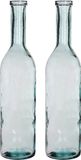 Mica Decorations Flesvaas groot - Set van 2x stuks - Rioja - transparant - eco glas - 18 x 75 cm