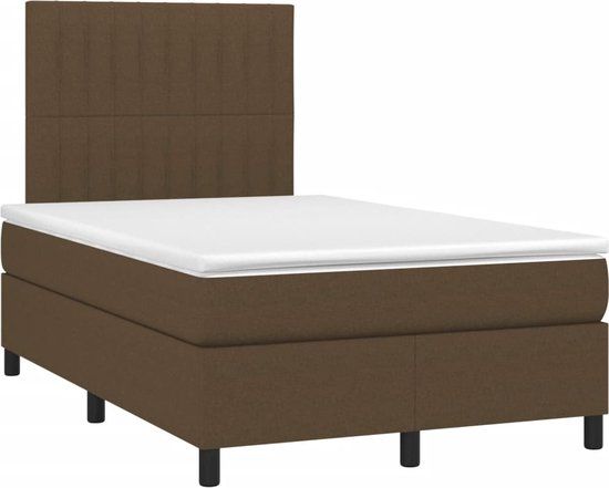vidaXL Boxspring met matras, stof, donkerbruin, 120x190 cm