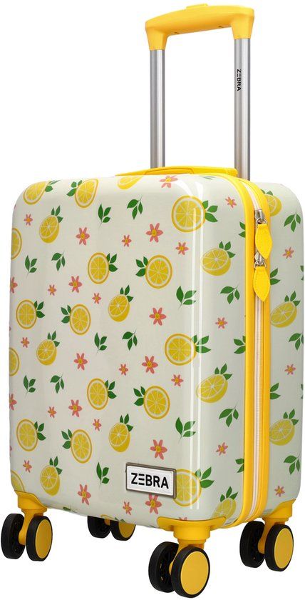 Zebra Trends Avonturier Kinder Koffer - Vakantie - ABS - 4 wielen - Handbagage Trolley - Citroen - Geel