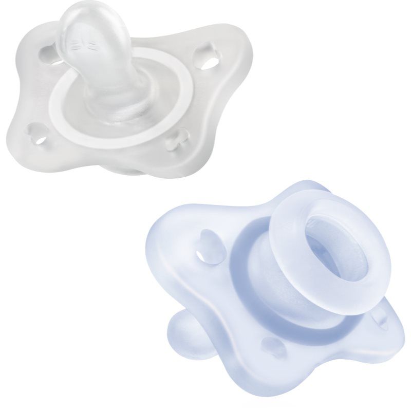 Chicco PhysioForma Fopspeen van siliconen, 0-2 maanden, 2 stuks, blauw