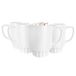 Glasmark KROSNO 1992 Set van 4 Koffiekoppen - Theekopjes 380 ml - Keramische Koppen met Oor - voor Kantoor en Thuis - Vaatwasserbestendig - Zoya Wit