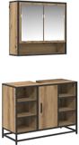 vidaXL Badkamermeubel Set met plank 2 pcs Artisan Eiken Bewerkt hout