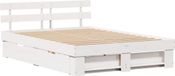 vidaXL Bedframe met lade, wit, 150 x 200 cm, massief grenenhout