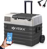 VESKA Glacière électrique à compresseur, congélateur, réfrigérateur mobile, glacière, boîte congélateur, 12V/24V, 230V, pour voiture, camion, bateau, caravane, camping