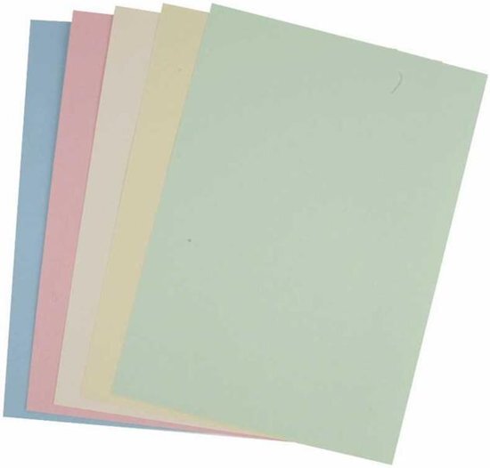 creotime Pastel karton, A4 210x297 mm, 160 gr, 210 div vellen, pastelkleuren