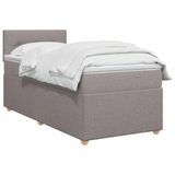 vidaXL Boxspringbed met matras en hoofdeinde taupe 100 x 200 cm stof