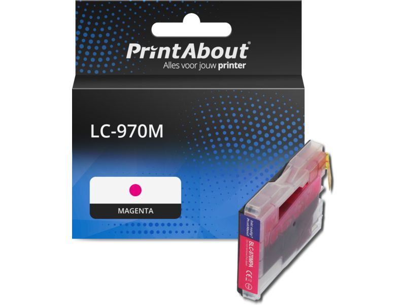 PrintAbout Inktcartridge LC-970M Magenta geschikt voor Brother