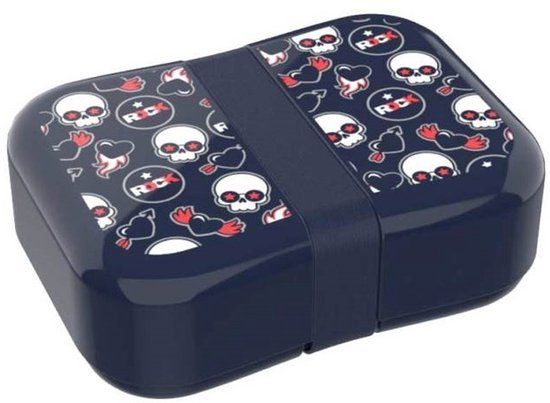 Lunch buddies Broodtrommel Rock Donkerblauw 18,5 X 18,5 Cm