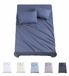 Todocama 4-delige beddengoedset, 3001, hoeslaken, 2 kussenslopen, 50 x 80 cm (bed 135 x 190/200 cm, blauwgrijs)