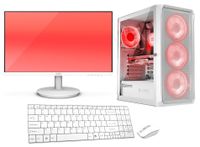 VIST Gaming PC met Intel Core i5-12400F processor, 32GB RAM, RTX 3050 grafische kaart, 1TB M.2 SSD, Wi-Fi en een 24-inch monitor, voorgeïnstalleerd met Windows 11