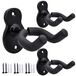 Sound Harbor Wall Mount Hanger 3 Pack - Zwart Metalen Haak Houder voor Akoestische Elektrische Basgitaar, Ukelele, Banjo, Mandoline