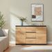 en.casa Commode Kyr dressoir met deuren en lades voor woonkamer eetkamer en hal 120x40x75 cm noir et chêne