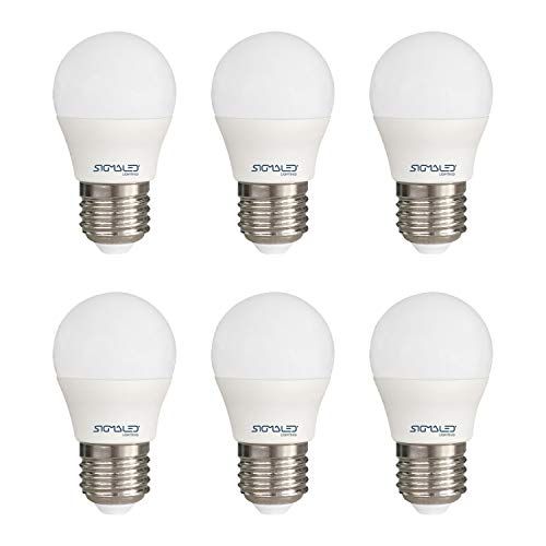 Sigmaled lighting - LED lamp E27 6W (gelijk aan 50W) - Natuurlijk wit licht (4000K) - 550 lumen - Bol G45 LED - 6 stuks
