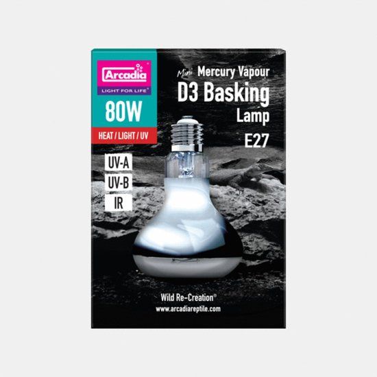 Arcadia 2Nd Generation Mini D3 Uv Basking Lamp 80 W