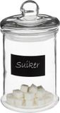 5five Snoeppot/voorraadpot - 1,2 Liter - Glas met Deksel - Krijtvlak