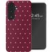 Selencia Hoesje - Geschikt voor Samsung Galaxy S26 - Backcover met Magnetische Ring - Happy Dots Burgundy