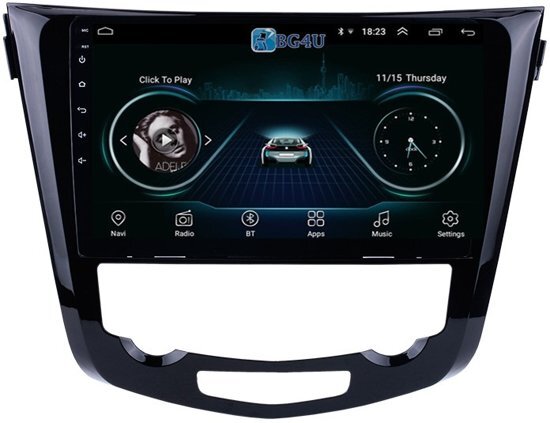 BG4U Navigatie radio Nissan Qashqai X-Trail 2014, Android 8.1, 10.1 inch scherm, GPS, Wifi, Mirror link, Bluetooth Merk