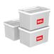 Cetomo 90L x 3 opbergdozen, plastic opbergdoos met deksels, organiserende container met veilige sluitgespen, stapelbaar, nestbaar, draagtas voor thuiskantoorkleding, 90L-3Pack, grijs