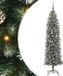 vidaXL Sapin de Noël artificiel élancé Vert et Blanc 210 cm