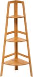 5five Staand Houten Badkamerrek - Bamboe - Hoekkast - 103 cm hoog - 3 legplanken