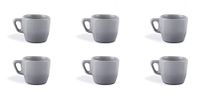 Excelsa Eclipse Set van 6 koffiekopjes, grijs, keramiek aardewerk, inhoud 70 ml.