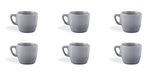 Excelsa Eclipse Set van 6 koffiekopjes, grijs, keramiek aardewerk, inhoud 70 ml.