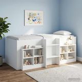 vidaXL Kinderhoogslaper Wit 90 x 190 cm Bewerkt hout