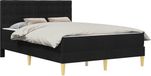 vidaXL Bedframe met matras met hoofdeinde Zwart 140 x 200 cm Stof