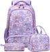 Unyqoos Sac à dos arc-en-ciel ergonomique pour enfants avec ensemble déjeuner et trousse