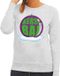 Bellatio Decorations Shoppartners Bv Foute kersttrui kerstbal paars op grijze sweater voor dames - M
