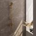 Brauer Gold Carving Glijstangset met Thermostaatkraan - 3-Standen Handdouche - Goud Geborsteld Pvd