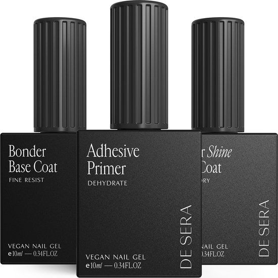 De Sera Primer, Base & Top Coat voor Gellak - 3 x 10ML - Gel Nagellak