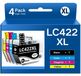 Brother Cartouches d'encre LC422XL, pack de 4, convient pour Brother MFC-J5340DW