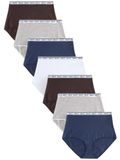 Next - Dames - Set van 7 katoenen slips met volledige bedekking en logo - Blauw