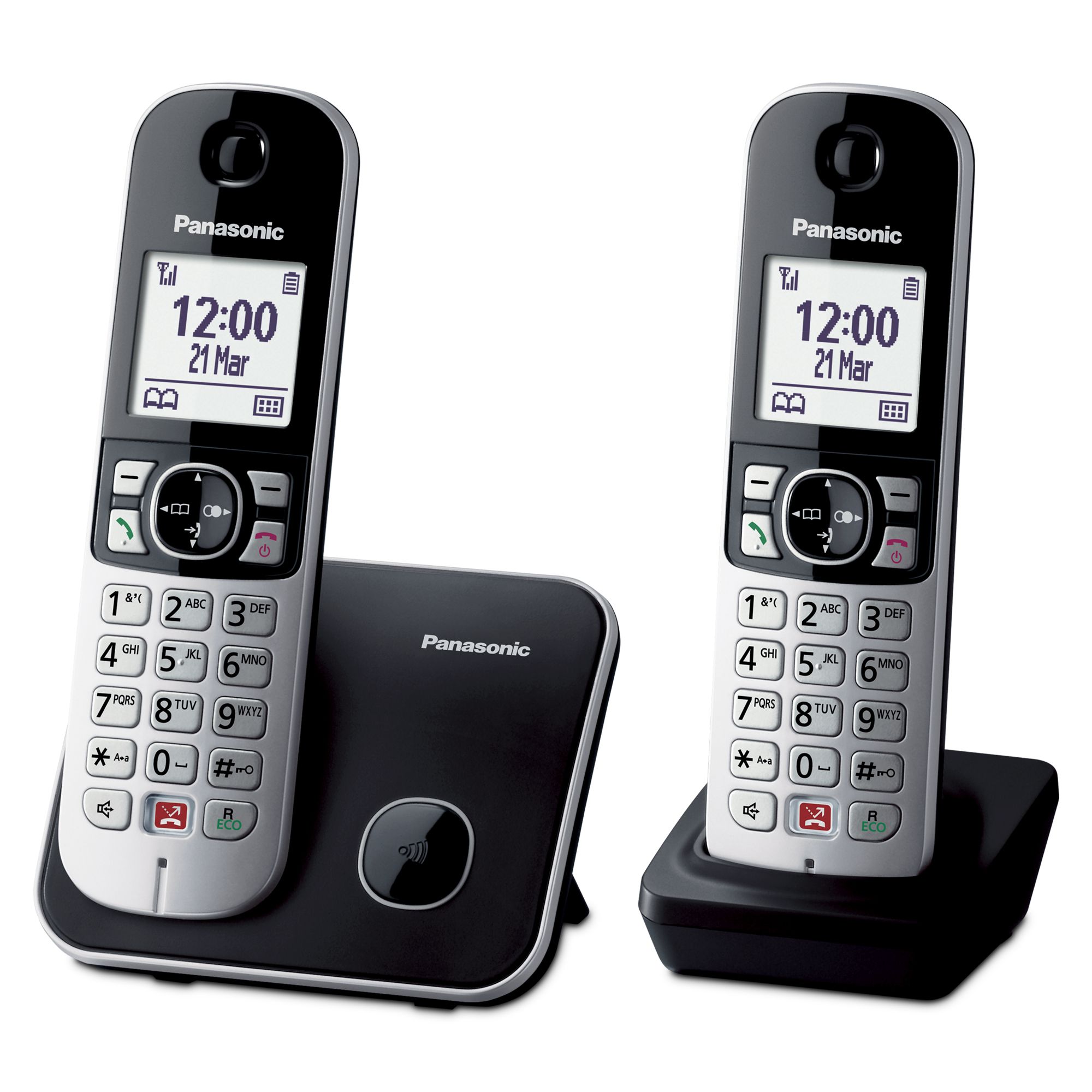 Panasonic KX-TG6852JTB - DECT Phone - 2 Handsets - Black/Grey