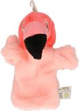 Nature Planet Pluche poppenkast handpop flamingo knuffel - roze - pop - 24 cm