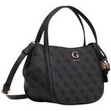 GUESS handtas schoudertas Coleen Logo Satchel Coal Logo donkergrijs