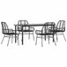 vidaXL 5-delige Tuinset Poly Rattan Glas Zwart