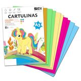 SIDI A3-karton in heldere kleuren, 185 g, kleurintensief karton voor knutselwerk, scrapbooking, inkjetprinter en lasers, heldere kleuren, 125 uur