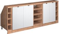 Vicco R-Line Keukenkast voor schuine wand – 210 cm Set van 5 kastrompen 60 cm diepte Witte golf