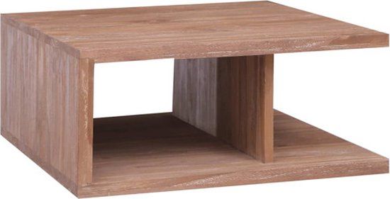 vidaXL Salontafel 70x70x30 cm massief teakhout