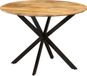 Maison Exclusive - Table à manger, diamètre 110 cm, hauteur 78 cm, manguier massif et acier